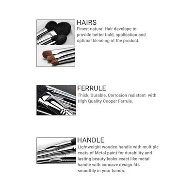 ALLURE Professional Makeup Brush Set with makeup brushes bag (Pack of 11) 1's - Face Brush