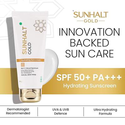 SUNHALT GOLD SPF 50 PA+++ HYDRATING Sunscreen 50g - Sun Protectors-Emo