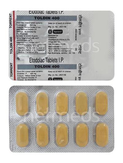 Toldin 400mg Tablet 10'S - Arthritis-Non