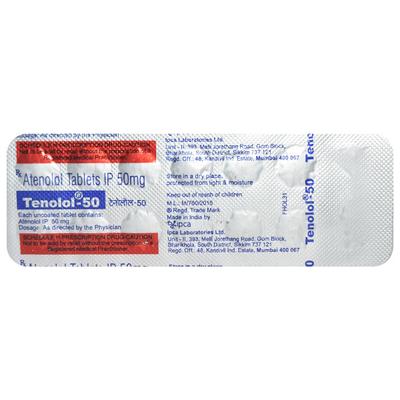 Tenolol 50mg Tablet 14'S - Hypertension-Bet