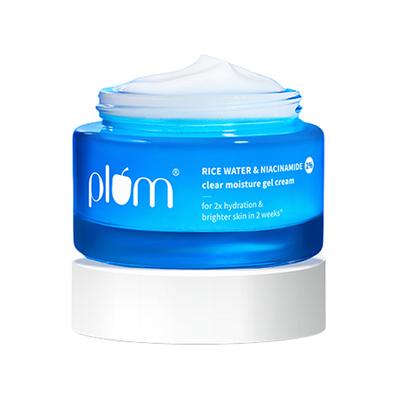 Plum 2% Niacinamide & Rice Water Daily Brightening Gel Face Moisturizer For Oil-Free, Non-Sticky Hydration 50 gm - Face Moisturizers