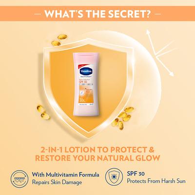 Vaseline Healthy Bright Sun + Pollution Protection SPF 30 Vaseline Jelly PA+++ Multi- Vitamin UV Body Lotion 100ml - Lotions & Creams