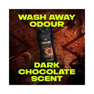 Axe Dark Temptation Dark Chocolate Scent Parfuk De Chocolate Noir 3 In 1 Body Face and Hair Wash 250ml - Shower Gels & Body Wash