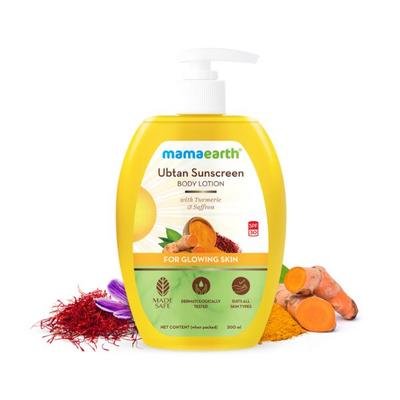 Mamaearth Ubtan Sunscreen Body Lotion SPF 30 with Turmeric & Saffron for Glowing Skin 300 ml - Body Sunscreen