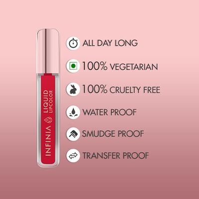 Infinia Liquid Lip Color Liquid Lipstick M 21 Long Lasting and Waterproof 5 ml - Liquid Lipsticks