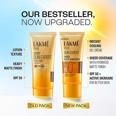 Lakme Tinted Sunscreen SPF 50 PA +++ UVA/B Protection, for All Dry, Oily, Normal Skin 50 ml - Face Sunscreen