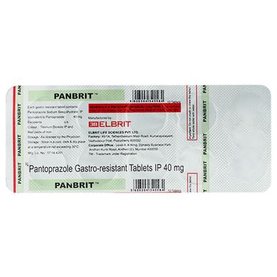 PANBRIT 40mg Tablet 10's - Ulcer/Reflux/Flatulence-Aaa