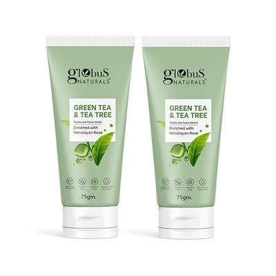 Globus Naturals Green Tea and Tea Tree Face Wash, 75gm each 2's - Face Wash & Cleansers