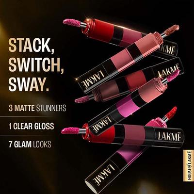 Lakme Ultimate Glam 4 in 1 lip stack, Nice Nudes 4 ml - Liquid Lipsticks