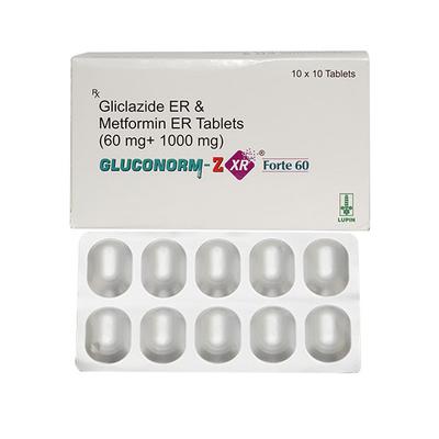 GLUCONORM Z XR FORTE 60 Tablet 10's - Diabetes-Ant