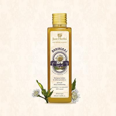Just Herbs Bhringraj Hair Oil for Hair Growth and Hairfall Control 100 ml - Hair Oils