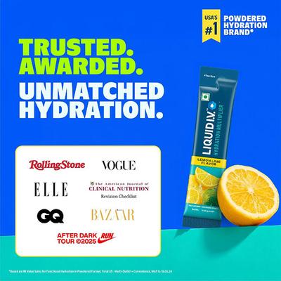 Liquid I.V. Hydration Multiplier- Lemon Lime, Electrolyte Powder Drink Mix 12's - Multi-Vitamins