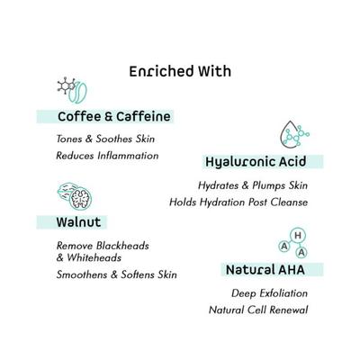 mCaffeine Espresso Coffee Deep Exfoliation Kit with Hyaluronic Acid, Walnut, Natural AHA 1's - Scrubs & Exfoliants