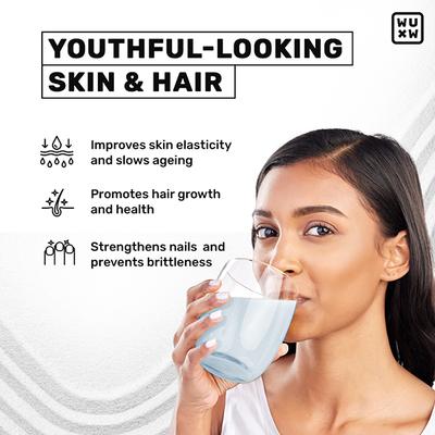 What's Up Beauty Collagen Powder Certified Marine Titagen Type I & III. Spotless Skin. Blueberry 200 gm - Multi-Vitamins