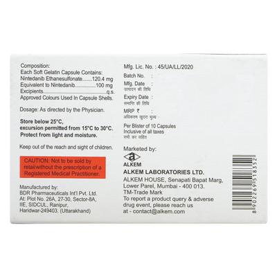 FIBNIB 100 Capsule 10's - Idiopathic Pulmonary Fibrosis