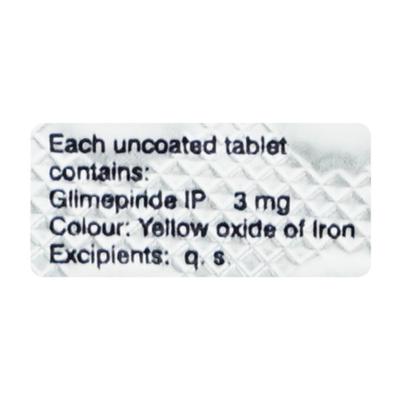GP 3mg Tablet 10'S - Diabetes-Ant