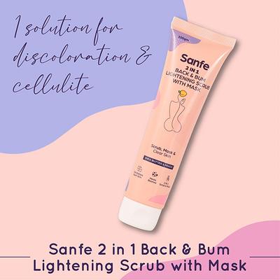 Sanfe Back & Bum Detox Scrub + Lightening Mask 100 gm - Scrubs & Exfoliants