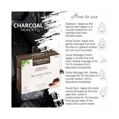 Glamveda Charcoal Detox and Anti Pollution Facial Kit 110 gm - Facial Kits