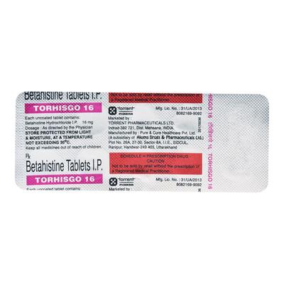 TORHISGO 16 Tablet 10's - Vertigo-Ant