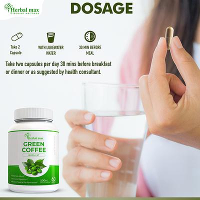 Herbal Max Green Coffee Burn Fat Dietary Supplement 500 mg Capsule 60's - Weight Loss