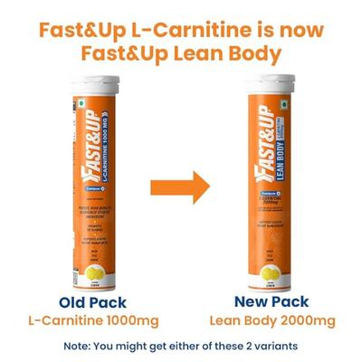 Fast&Up Lean Body L-Carnitine Tartrate 2000 mg Effervescent Tablet - Lemon Flavour 20's - Weight Loss