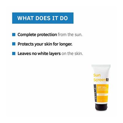 Ustraa Sports Sunscreen SPF 50+ - UVA/UVB Protection (For Men) 100 gm - Face Sunscreen