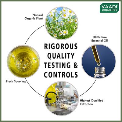 Vaadi Herbals Chamomile Essential Oil - Reduces Blemishes, Evens Skin Tone - Relieves Stress, Better Sleep - 100% Pure Therapeutic Grade 10 ml - Essential Oils