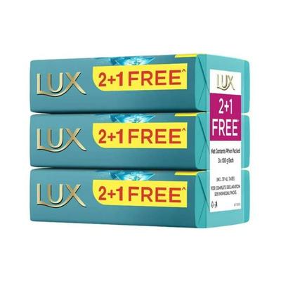 LUX Fresh Splash Water Lily & Cooling Mint Soap Bar (Pack of 3) with Save Rs. 6/- 300 gm - Soaps