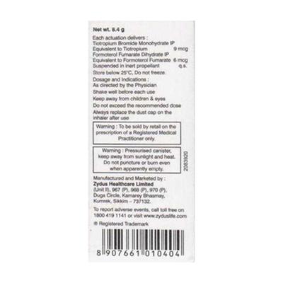 TIOFORM WITH DOSE COUNTER Inhaler 120md - Asthma/COPD-Ast
