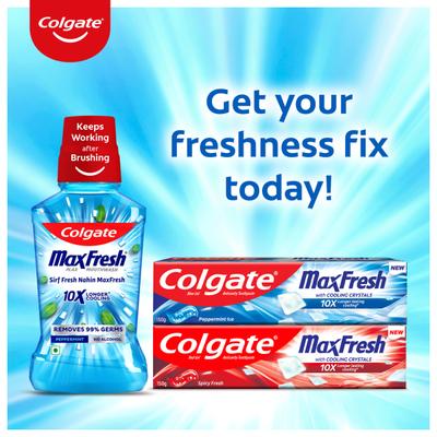 Colgate Max Fresh with Cooling Crystals Blue Gel Toothpaste - Peppermint Ice 150 gm - Toothpaste