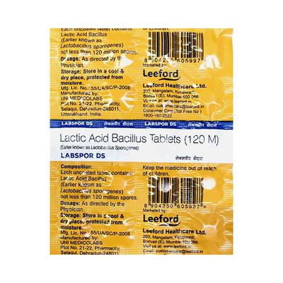 LABSPOR DS Tablet 20's - Diarrhoea-Ant