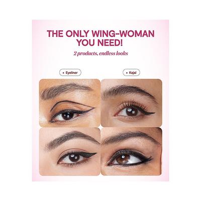 Gush Beauty Eye Like Options Black To Black Dual-Ended Kajal & Felt-Tip Liner 0.65gm - Eyeliners