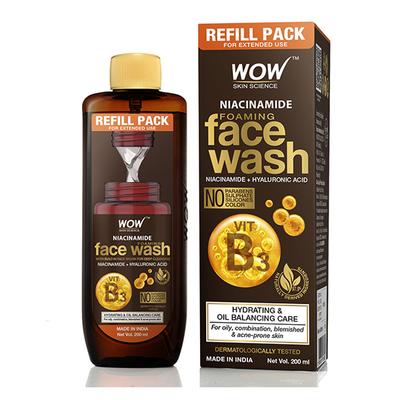 WOW Skin Science Niacinamide Foaming Face Wash- Refill Pack 200 ml - Face Washes
