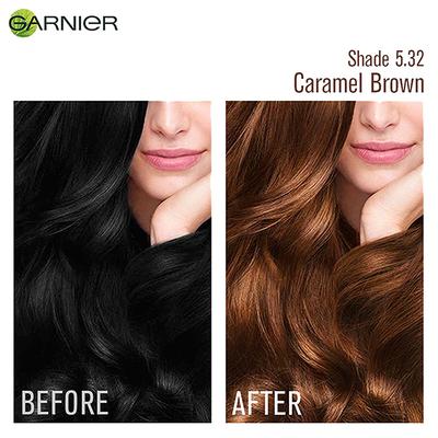 Garnier Color Naturals Creme Riche Sachet, Shade 5.32, Taapsee's Caramel Brown 60 gm - Crème