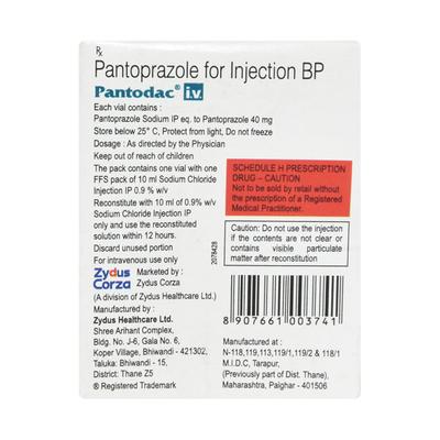 Pantodac Injection 1's - Ulcer/Reflux/Flatulence-Aaa