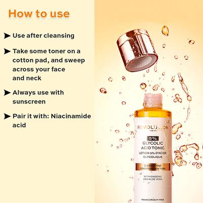 Revolution Skin 5% Glycolic Acid Tonic 200 ml - Skin-Treatment