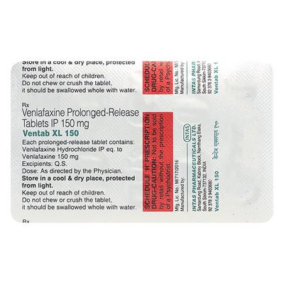 Ventab XL 150mg Tablet 10'S - Depression-Aax