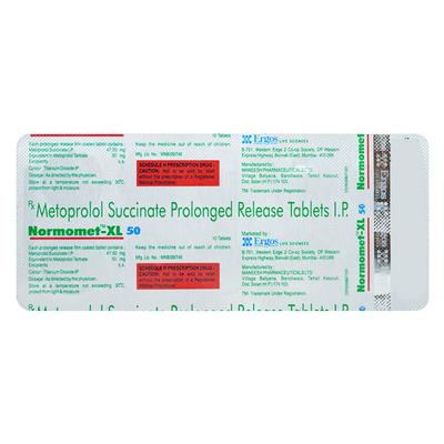 NORMOMET XL 50mg Tablet 10's - Hypertension-Bet