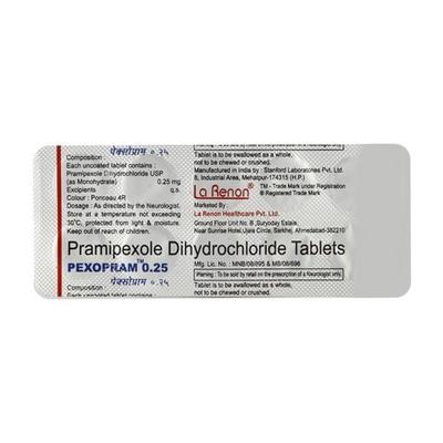 Pexopram 0.25mg Tablet 10'S - Parkinsonism-Apd