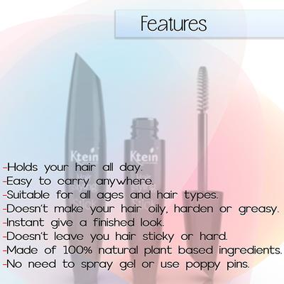 Ktein 100% Natural Plant Based Hair Styling Stick-Hair Finishing Stick, Baby Hair Gel, Small Broken Hair Finishing Cream, Non-Greasy and Non-Styling 12 ml - Hair Dryers