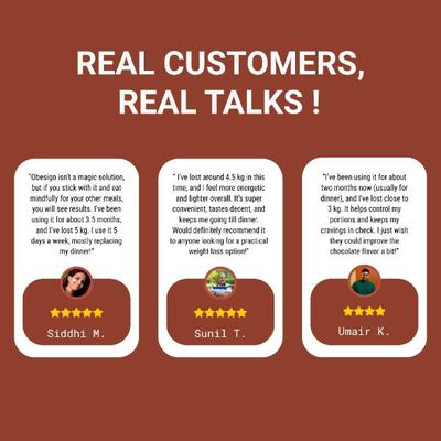 Obesigo Weight Management Plan Powder - Mango Shake (Pack of 7 x 50 g) - Weight Loss