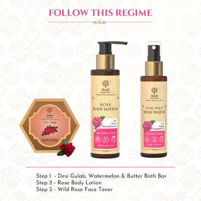 Khadi Essentials Ramani Body Balsam - Desi Gulaab, Milk & Shea Butter 200 ml - Lotions & Creams