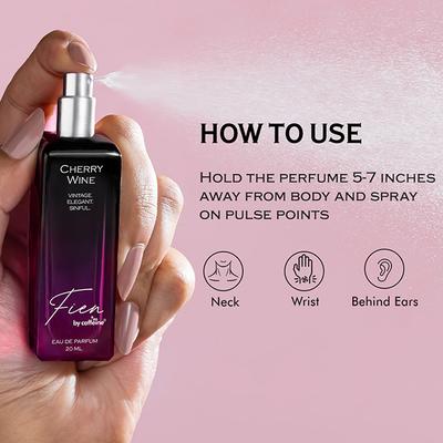 Mcaffeine Fien Rush Perfume Gift Set For Women-12 Hrs Longlasting EDP- Vanilla Muse, Cherry Wine 20Ml Each 4's - Women Perfumes (Edt/Edp)