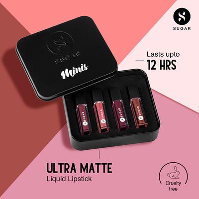 SUGAR Cosmetics 9 to 5 Classics Mini Lipstick Set of 4 - 1.1 ml 1's - Lipsticks