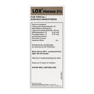 LOX VISCOUS 2% Oral Solution 100ml - Anaesthesia - Local-Ana