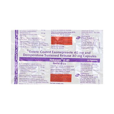NEKSIUM D 40mg Capsule 10's - Ulcer/Reflux/Flatulence-Aaa