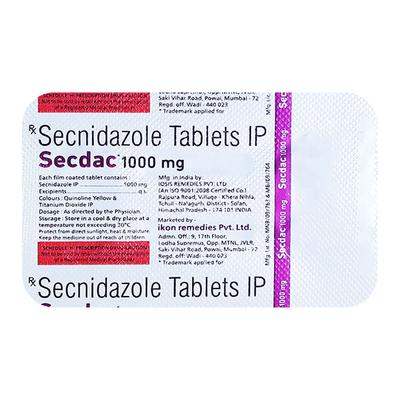 SECDAC 1000mg Tablet 2's - Amoebiasis-Ant