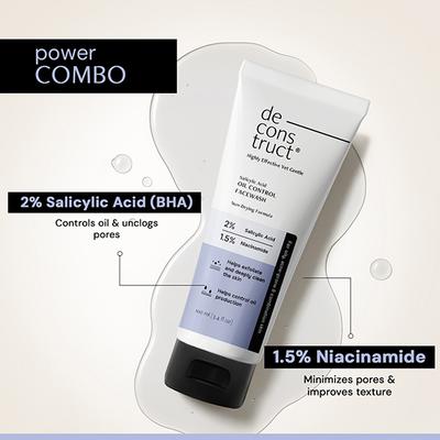 Deconstruct Salicylic Acid Oil Control Face Wash with Niacinamide 100 ml - Face Wash & Cleansers