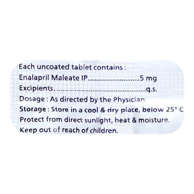 ENALET 5mg Tablet 10's - Hypertension-ACE