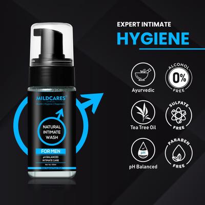 Mildcares Natural Intimate Foaming Wash For Men 100 ml - Intimate Hygiene
